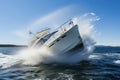 Yacht Crashes In A Ocean Clear Sky