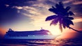 Yacht Cruise Ship Sea Ocean Tropical Scenic Concept Royalty Free Stock Photo