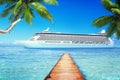 Yacht Cruise Ship Sea Ocean Tropical Scenic Concept Royalty Free Stock Photo