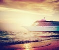 Yacht Cruise Ship Sea Ocean Tropical Scenic Concept Royalty Free Stock Photo