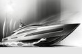 yacht design pencil drawing with modern, sleek lines and futuristic elements Royalty Free Stock Photo