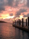Yacht dock at sunset British Virgin islands Royalty Free Stock Photo