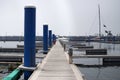 Yacht docked seaside pier