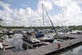 Yacht are docking at the Marina Bay in the Puteri Harbour Johor