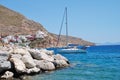 Livadia harbour on Tilos island