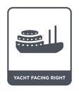 yacht facing right icon in trendy design style. yacht facing right icon isolated on white background. yacht facing right vector