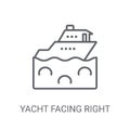 Yacht Facing Right icon. Trendy Yacht Facing Right logo concept