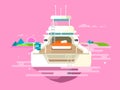 Yacht flat design