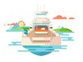 Yacht flat design