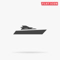 Yacht flat vector icon