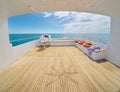 Yacht flybridge open deck Royalty Free Stock Photo