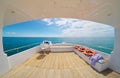 Yacht flybridge open deck Royalty Free Stock Photo