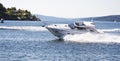 Yacht fun in Norwegian fjord Royalty Free Stock Photo
