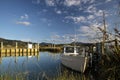 Yacht in the harbor of Coromandel Royalty Free Stock Photo