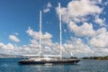 Yacht in the harbor of Fort-de-France, Martinique Royalty Free Stock Photo