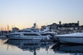 Yacht Harbor Sunset with Lit Cannes Sign in the Background