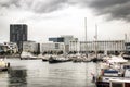 Yacht harbour in the city of Antwerp Royalty Free Stock Photo