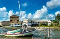 Yacht at Haulover Creek in Belize City Royalty Free Stock Photo