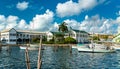 Yacht at Haulover Creek in Belize City Royalty Free Stock Photo