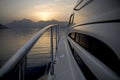 Yacht Heading To The Mountains Royalty Free Stock Photo