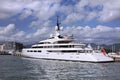 Stunning Yacht With Helicopter Pad Royalty Free Stock Photo