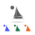 Yacht icon. Boat ship . Element of Beach holidays multi colored icons for mobile concept and web apps. Thin line icon for we Royalty Free Stock Photo