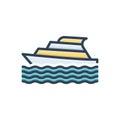 Color illustration icon for Yacht, cruise and ship Royalty Free Stock Photo