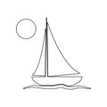 Yacht icon. Element of Beach for mobile concept and web apps icon. Outline, thin line icon for website design and development, app Royalty Free Stock Photo