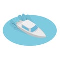 Yacht icon, isometric style