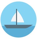 Yacht Illustration Color Vector Isolated Icon easy editable and special use for Leisure,Travel and Tour