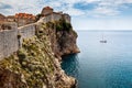 Yacht and Impregnable Walls of Dubrovnik