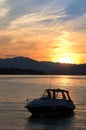 Yacht lake dawn Royalty Free Stock Photo