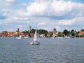 Yacht on a lake, Mikolajki marina, Poland