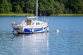 Yacht on Lake Plateliai, Lithuania Royalty Free Stock Photo