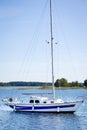 Yacht on Lake Plateliai, Lithuania Royalty Free Stock Photo