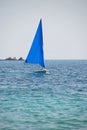 Yacht in light blue aegean sea Royalty Free Stock Photo