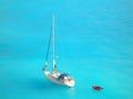 Yacht in light blue ionian sea Royalty Free Stock Photo