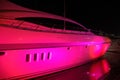 Yacht Light up with Party Lights in South Beach Royalty Free Stock Photo