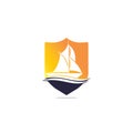 Yachting club or yacht sport team vector logo design.