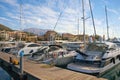 Yacht marina in Adriatic. Montenegro, Tivat city. View of yacht marina of Porto Montenegro Royalty Free Stock Photo