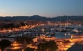 Yacht marina in Palma de Mallorca at night Royalty Free Stock Photo