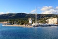 Yacht marina at harbour Puerto Portals in Portals Nous and Mediterranean Sea, Majorca