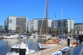 Yacht marina and modern buildings