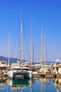 Yacht marina. Montenegro, Tivat city. View of Porto Montenegro marina on sunny summer day Royalty Free Stock Photo