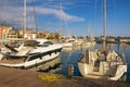 Yacht marina. Montenegro, Bay of Kotor, Tivat city. View of Porto Montenegro Royalty Free Stock Photo