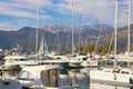 Yacht marina. Montenegro, Tivat city, Porto Montenegro Royalty Free Stock Photo
