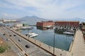 Yacht marina of Naples with Mount Vesuvius Monte Vesuvio at the back, Naples Napoli, Campania, Italy Italia Royalty Free Stock Photo