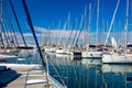 Yacht marina. Yacht pier. Many sailing boats are at the pier. Nice trip around the ocean