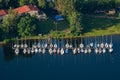 Yacht marina on the Slapy dam on the Vltava river Royalty Free Stock Photo
