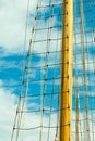 Yacht mast against blue summer sky. Yachting Royalty Free Stock Photo